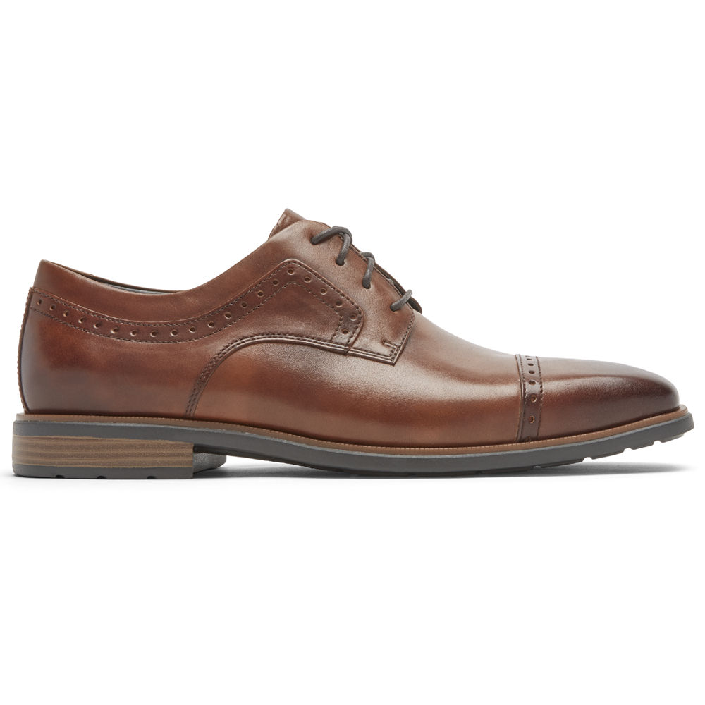 ロック ポート ビジネス シューズ メンズ ブラウン - Farrow Cap Toe - WSK173620